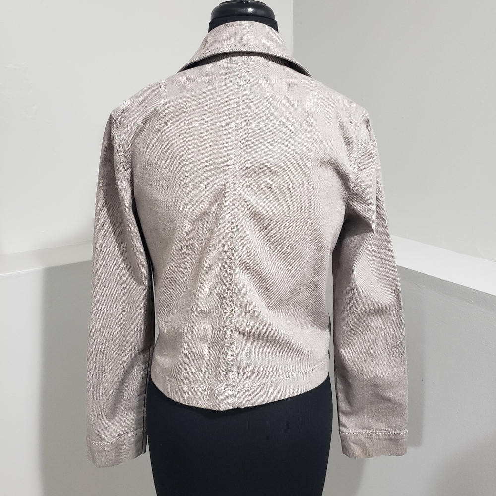 GAP Double Breasted Khaki Cropped Lightweight Jacket, Size Small - Picture 5 of 8
